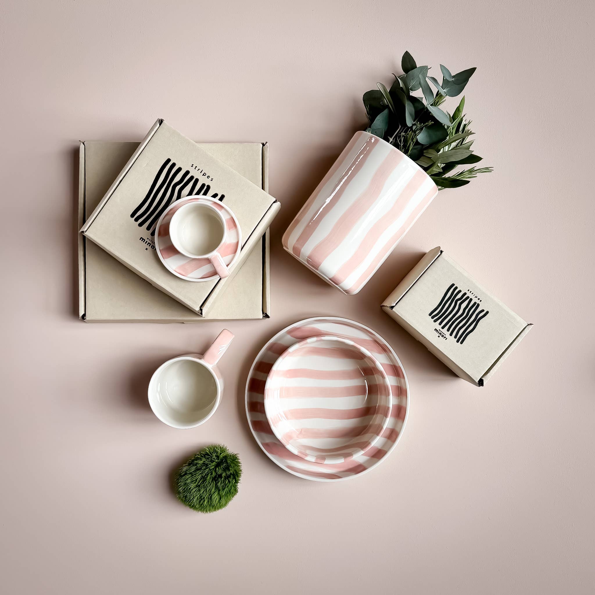 Magazin Minori - STRIPES Teller | incanto rose - ROSA ECK