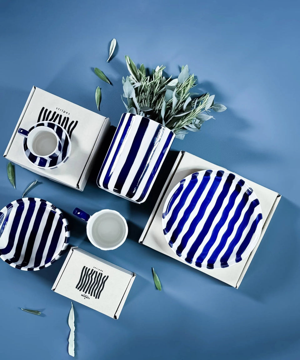 Magazin Minori - STRIPES Vase • mare blue - Vase - ROSA ECK Concept Store