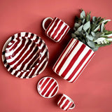 Magazin Minori - STRIPES Vase mit Streifen • tramonto red - Vase - ROSA ECK Concept Store