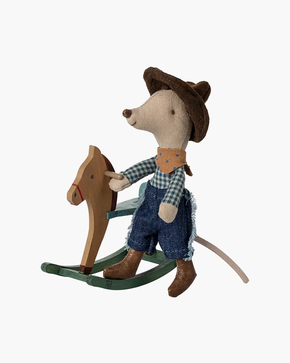Maileg - Cowboy Maus auf Schaukelpferd – Kleiner Bruder - Spielzeug - ROSA ECK Concept Store