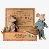 Maileg - Mama und Papa Mäuse in Zigarrenkiste - ROSA ECK