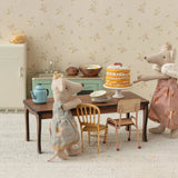 Maileg - Partykuchen und Kuchenplatte für Puppenhaus • Off-White - ROSA ECK