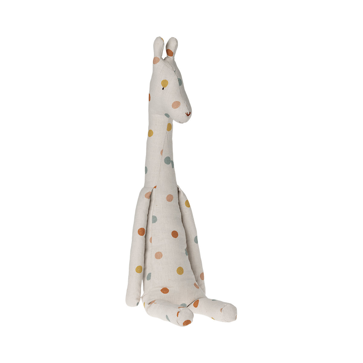 Maileg - SAFARI FRIENDS Kuscheltier | Giraffe - Groß - Stofftier - ROSA ECK - Bunt, Gepunktet, Weiß