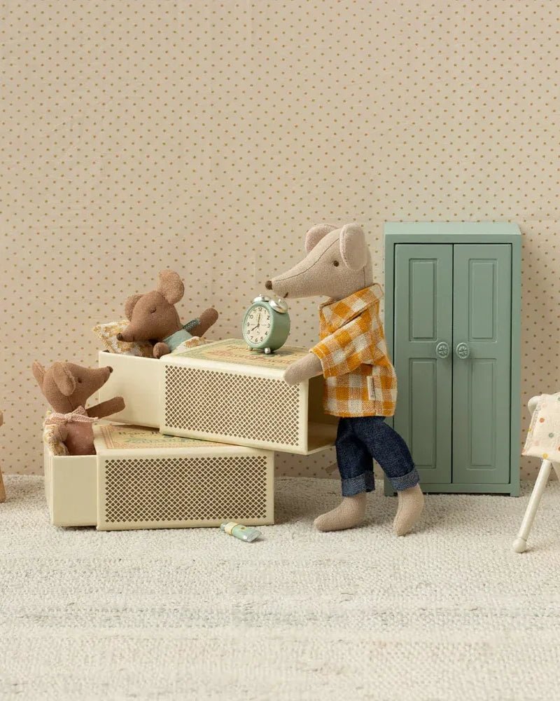 Maileg - Schläfrige Babymaus in Matchbox • Rose - ROSA ECK