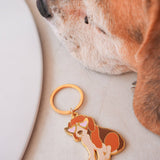 MALICIEUSE - BEAGLE Schlüsselanhänger - ROSA ECK