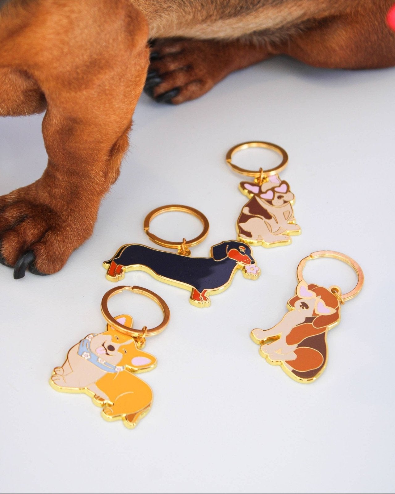 MALICIEUSE - BEAGLE Schlüsselanhänger - ROSA ECK