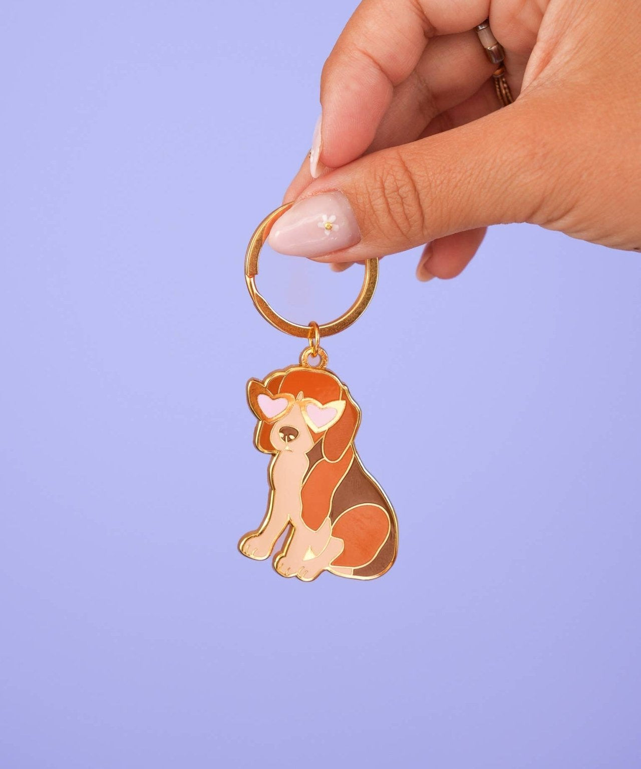 MALICIEUSE - BEAGLE Schlüsselanhänger - ROSA ECK