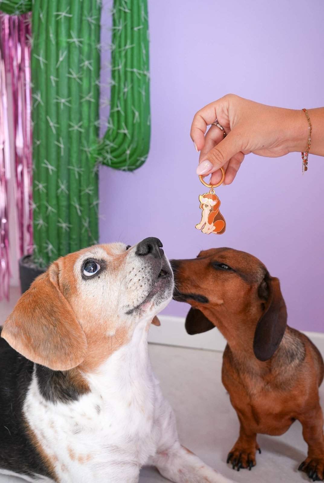 MALICIEUSE - BEAGLE Schlüsselanhänger - ROSA ECK