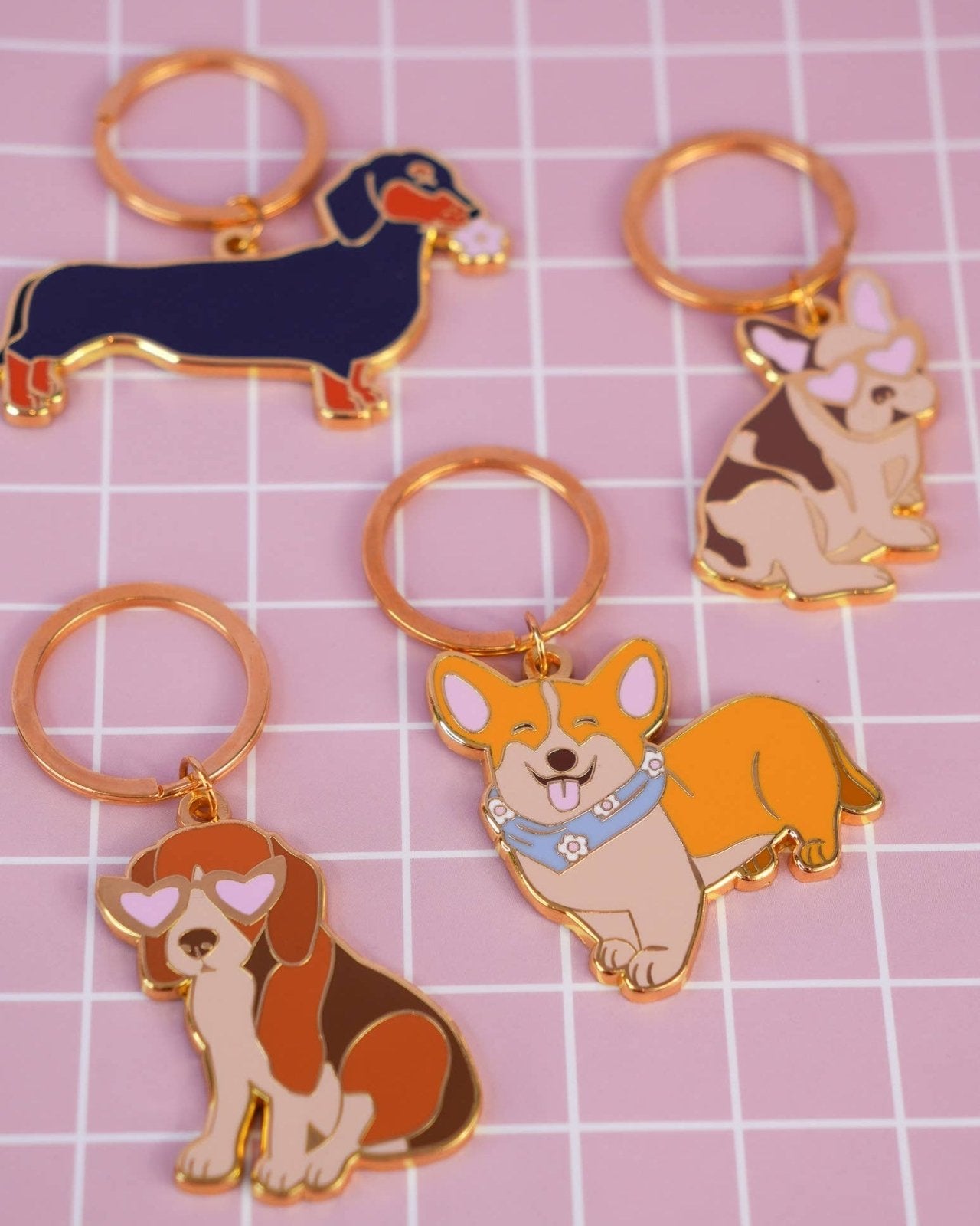 MALICIEUSE - CORGI Schlüsselanhänger - ROSA ECK