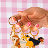 MALICIEUSE - CORGI Schlüsselanhänger - ROSA ECK