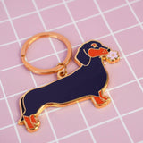 MALICIEUSE - DACKEL Schlüsselanhänger - ROSA ECK