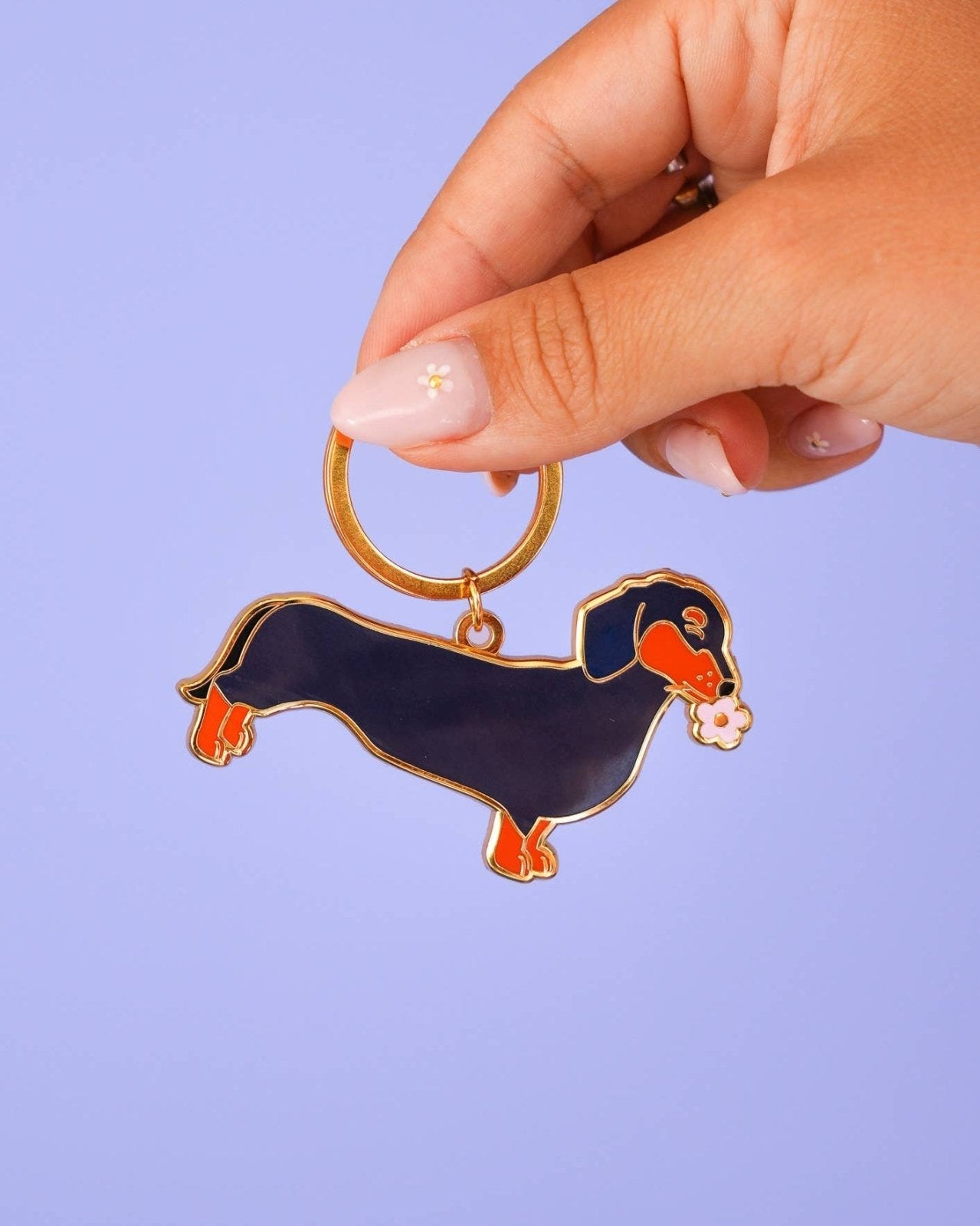 MALICIEUSE - DACKEL Schlüsselanhänger - ROSA ECK