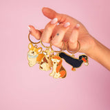 MALICIEUSE - DACKEL Schlüsselanhänger - ROSA ECK