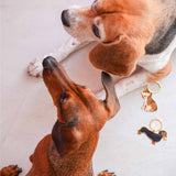 MALICIEUSE - DACKEL Schlüsselanhänger - ROSA ECK