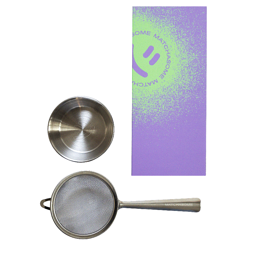 Matchasome - Matcha Sieb aus Edelstahl mit Ablage - Matcha - Zubehör - ROSA ECK