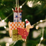milin - Weihnachtsanhänger aus Holz • 3D Dog - ROSA ECK