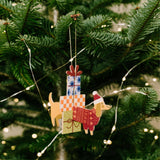 milin - Weihnachtsanhänger aus Holz • 3D Dog - ROSA ECK