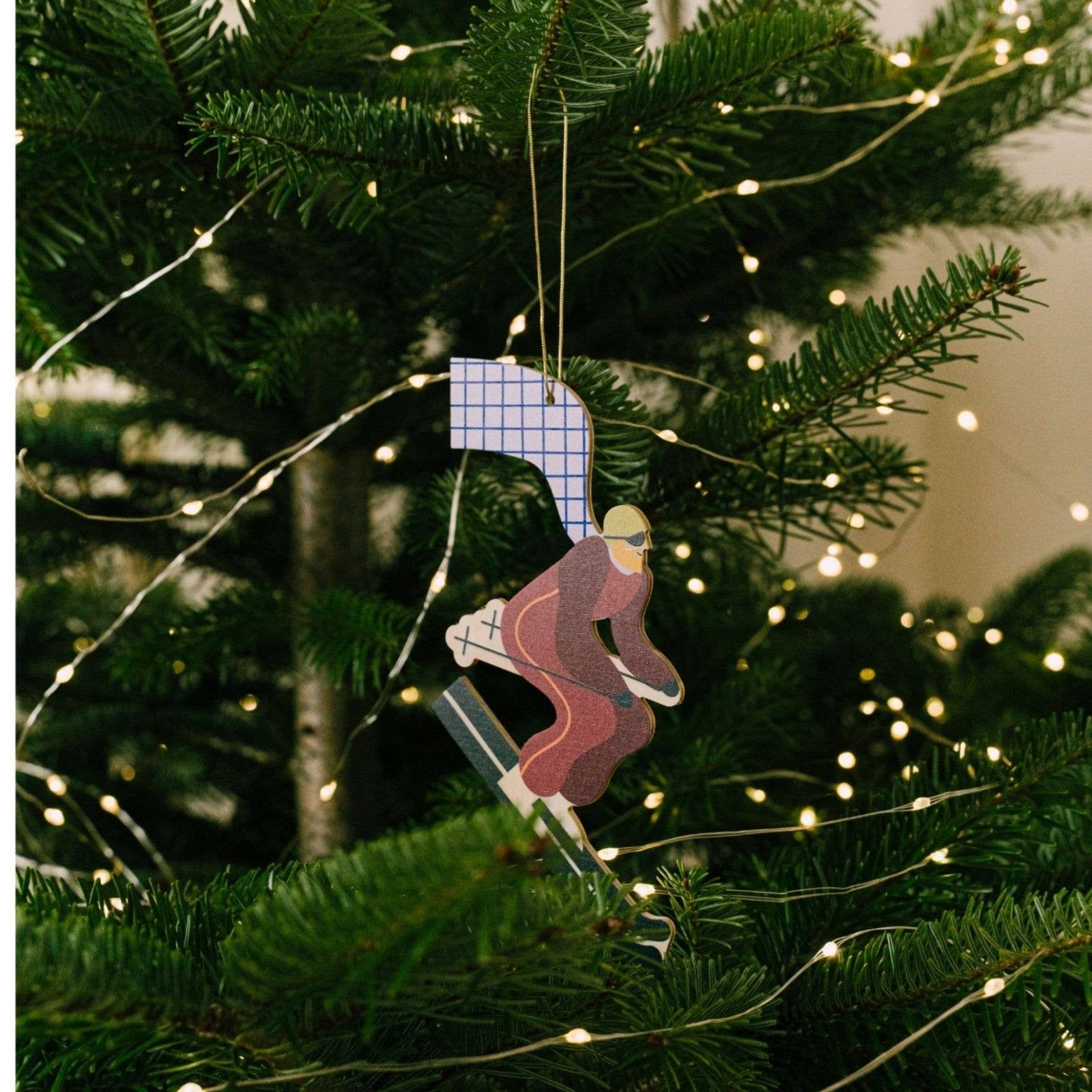 milin - Weihnachtsanhänger aus Holz • Skier - ROSA ECK