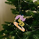 milin - Weihnachtsanhänger aus Holz • Snowboarder - ROSA ECK