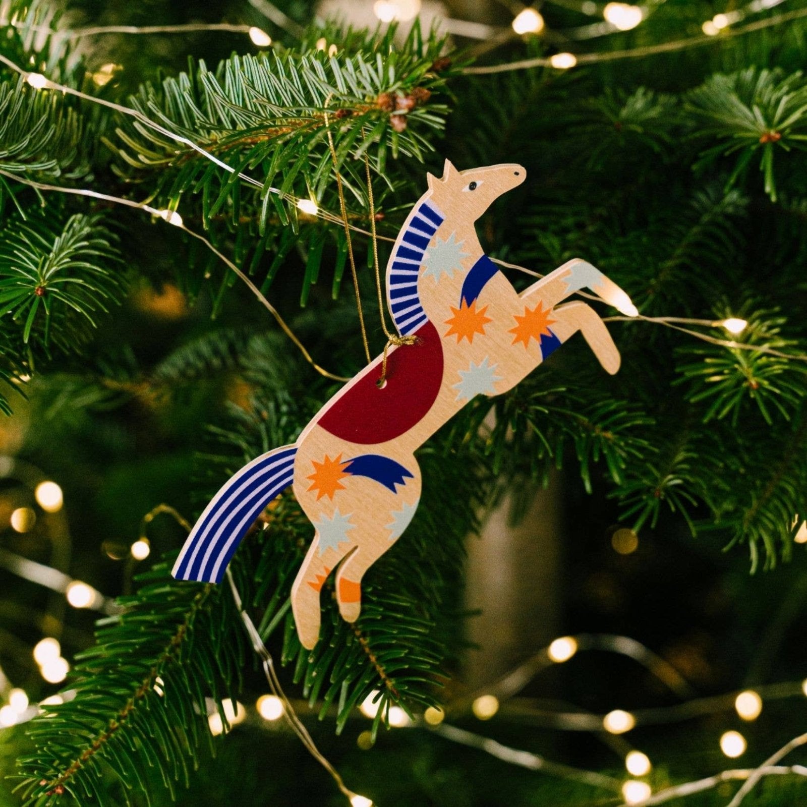 milin - Weihnachtsanhänger aus Holz • Wooden Horse hell - Dekoration - ROSA ECK