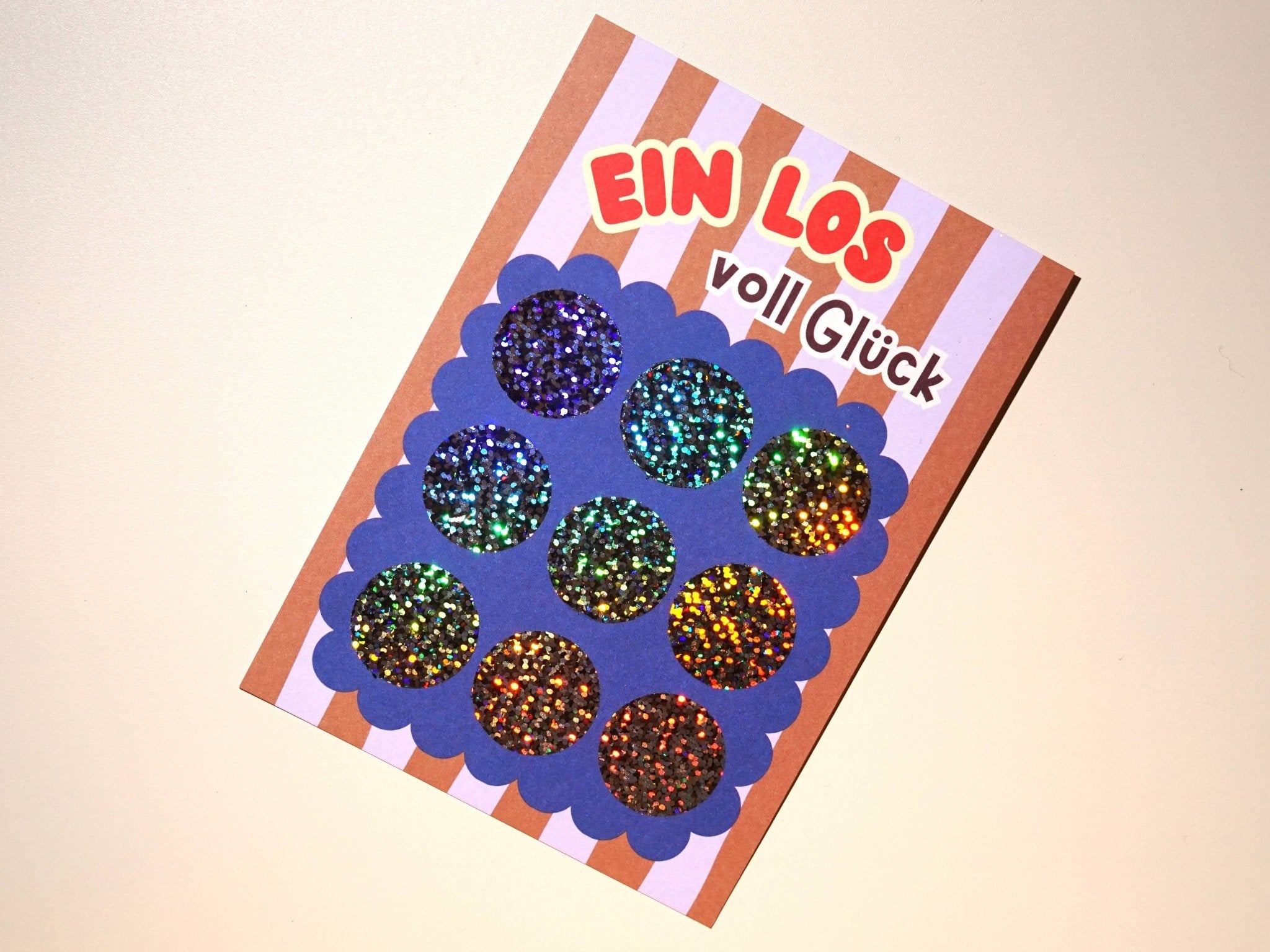 Modern Kids Art - DIY Glückslos Rubbelkarte • Glitzer - ROSA ECK