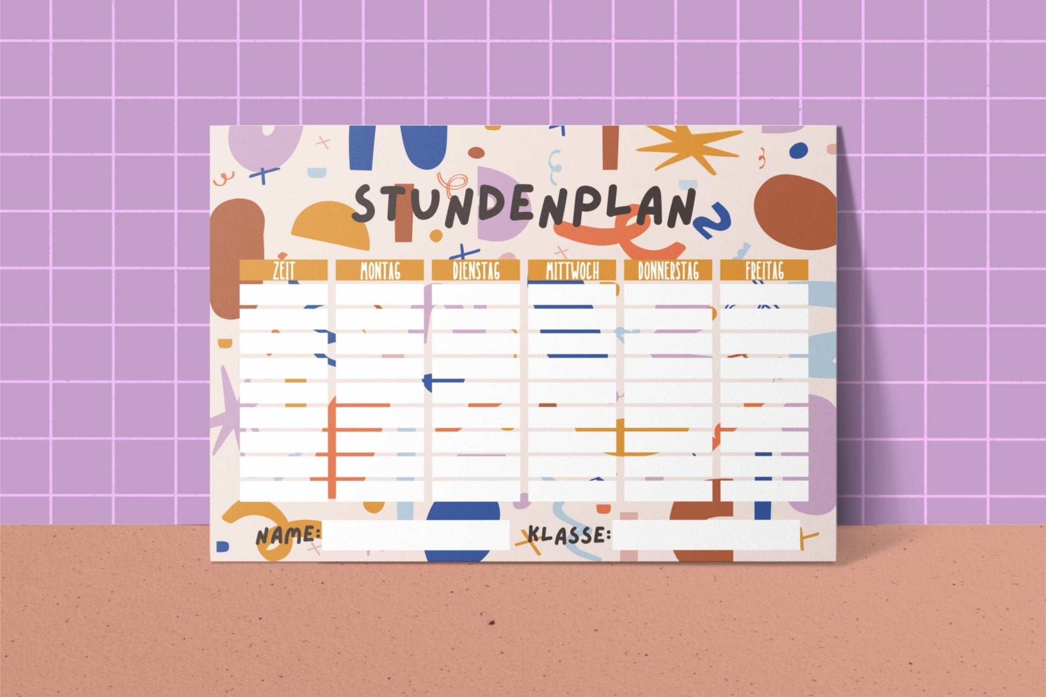 Modern Kids Art - Stundenplan • Colorful - ROSA ECK