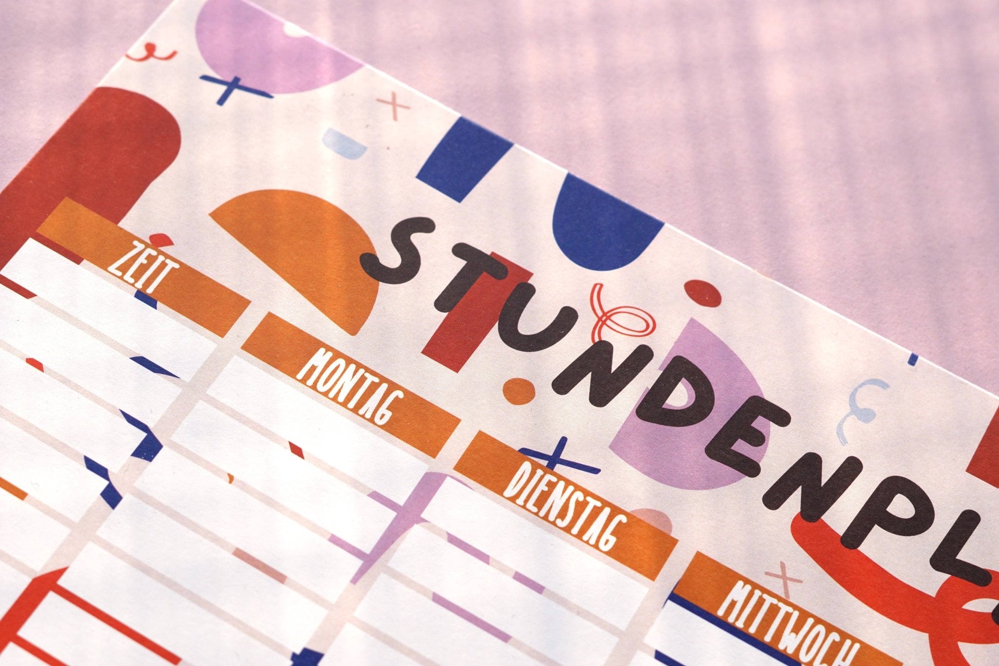 Modern Kids Art - Stundenplan • Colorful - ROSA ECK