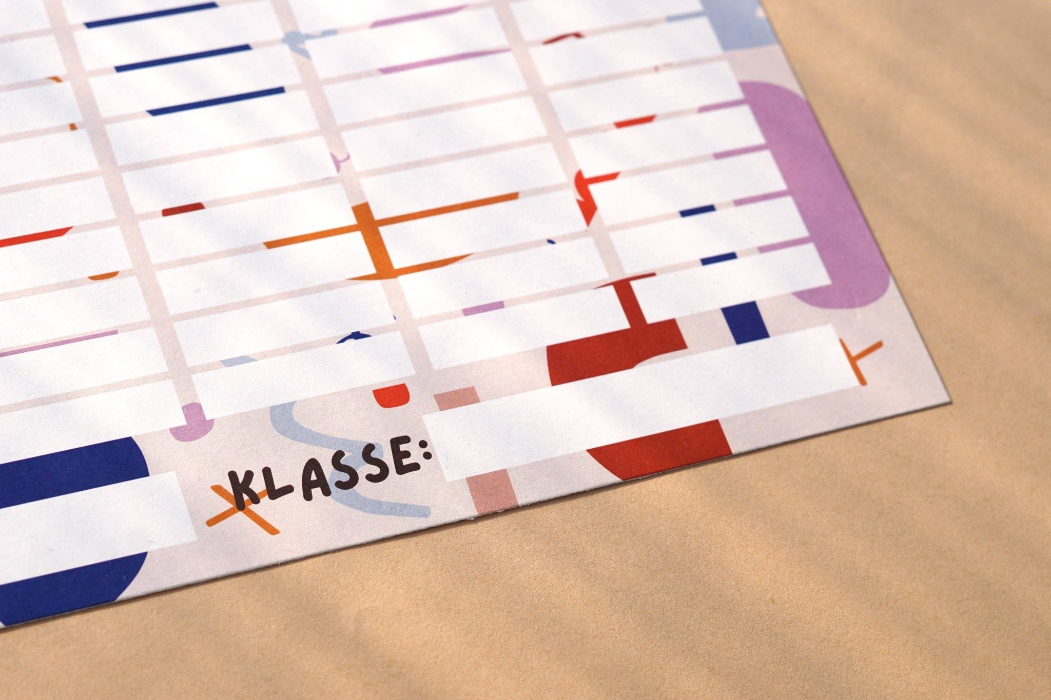 Modern Kids Art - Stundenplan • Colorful - ROSA ECK