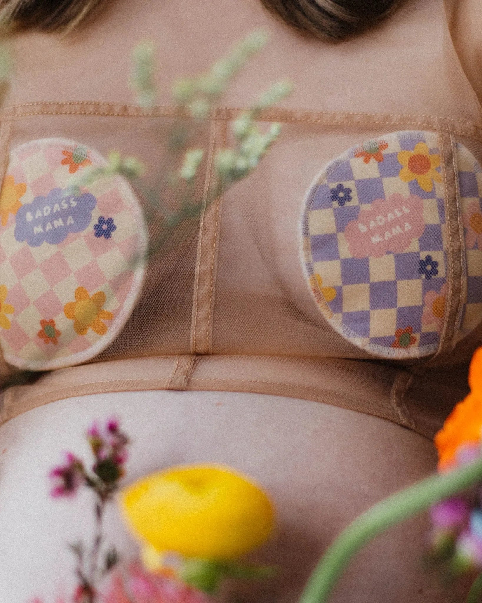 moodie - Waschbare Stilleinlagen (3er - Set) • Flowerempower - ROSA ECK