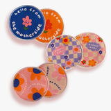 moodie - Waschbare Stilleinlagen (3er - Set) • Flowerempower - ROSA ECK