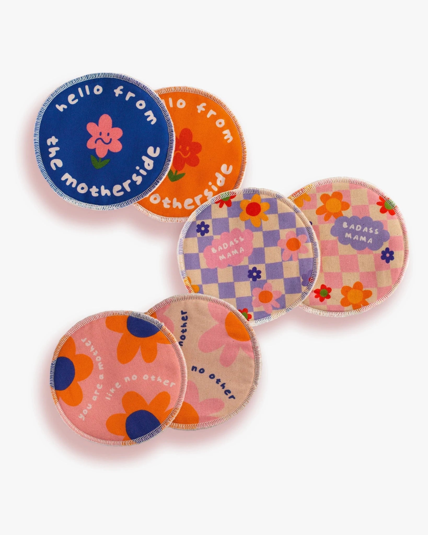 moodie - Waschbare Stilleinlagen (3er - Set) • Flowerempower - ROSA ECK