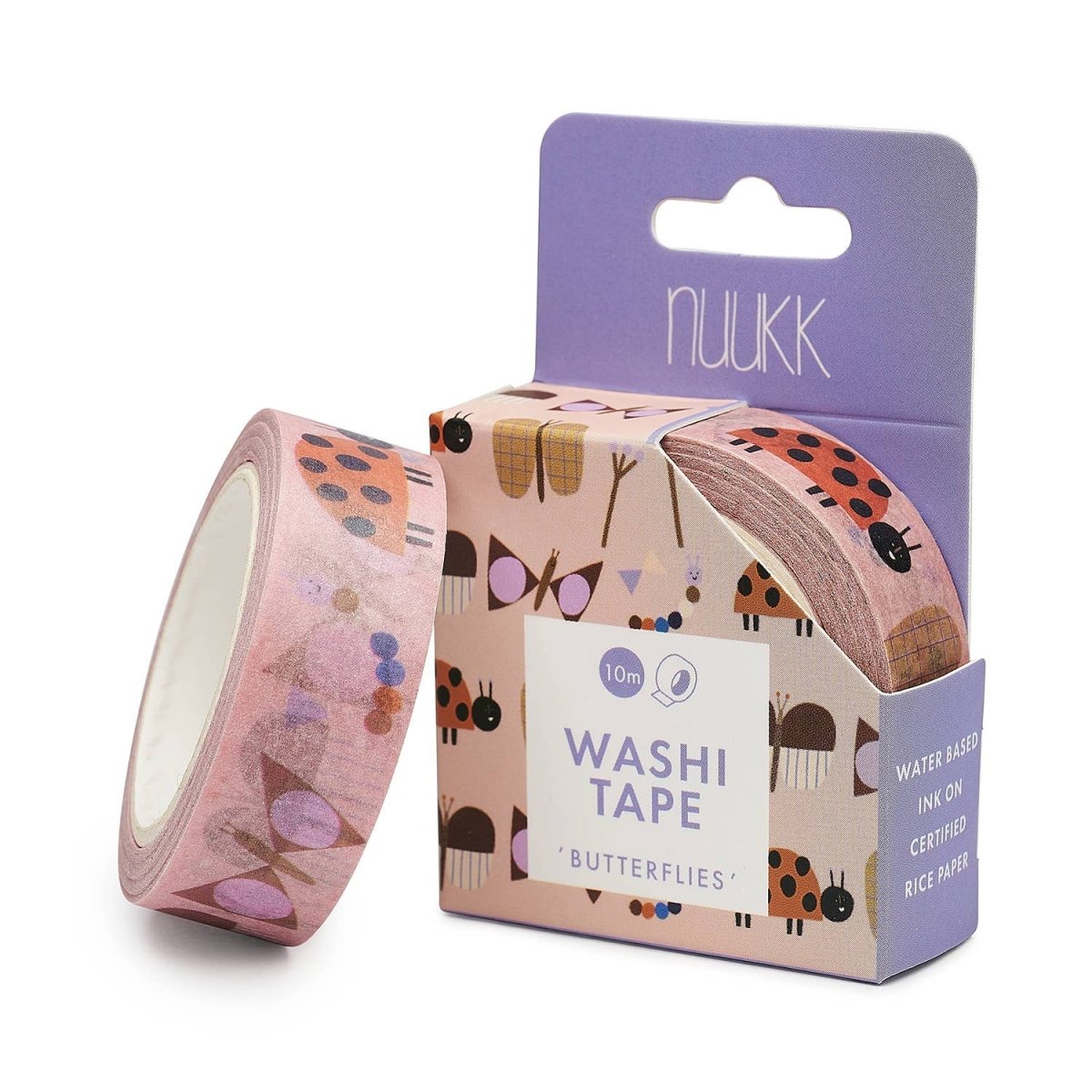 nuukk - MARIENKÄFER Washi Tape - ROSA ECK - 1 - 5 €, Lila,
