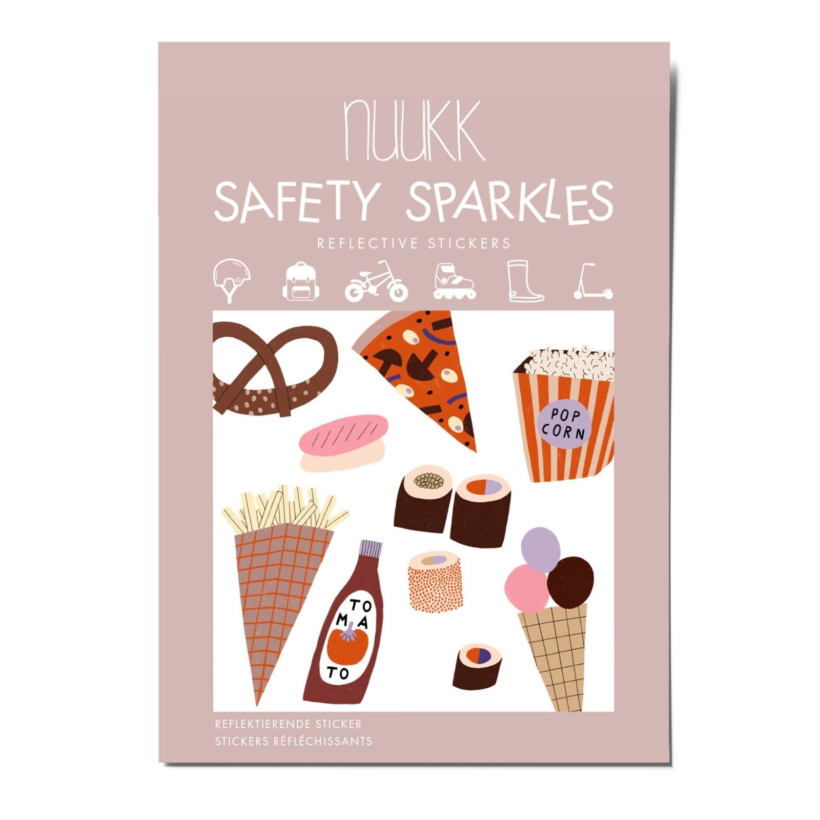 nuukk - Reflektierende Sticker • Fast Food - ROSA ECK
