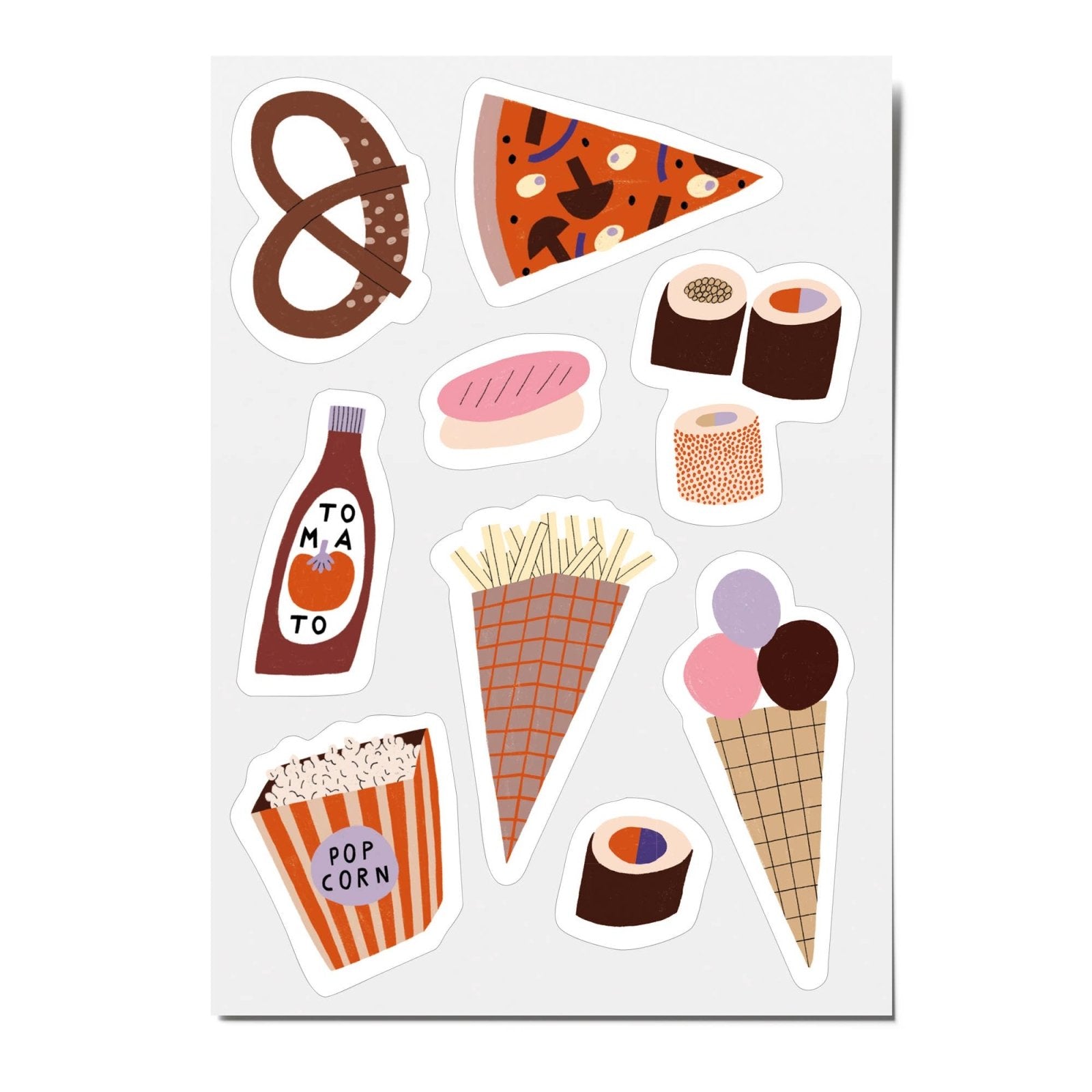 nuukk - Reflektierende Sticker • Fast Food - ROSA ECK