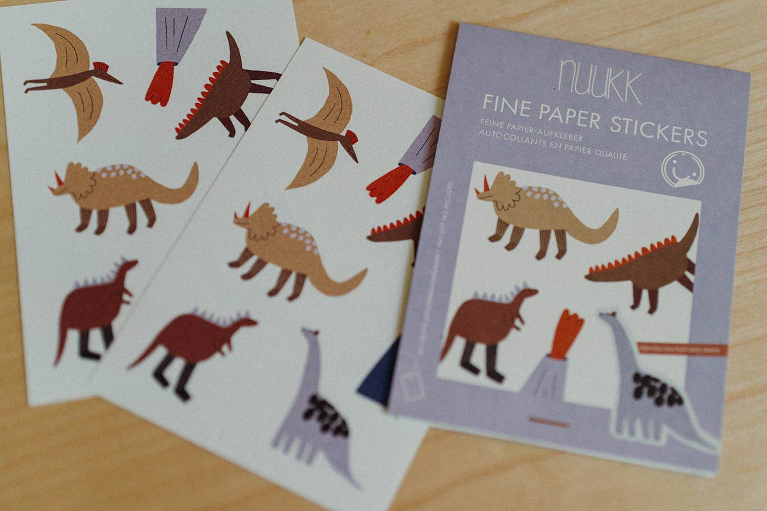nuukk - Stickerbogen • Dinosaurs (3 Bögen) - ROSA ECK