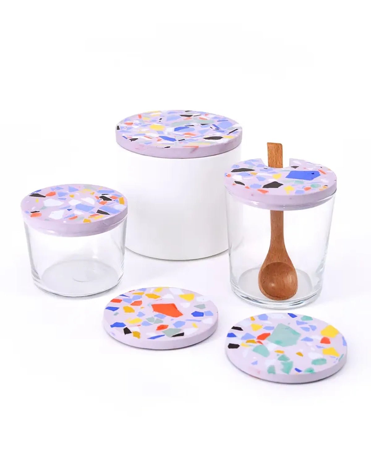 objet vague - BOLD Terrazzo Zuckerdose (366 ml) • Schwarz - ROSA ECK
