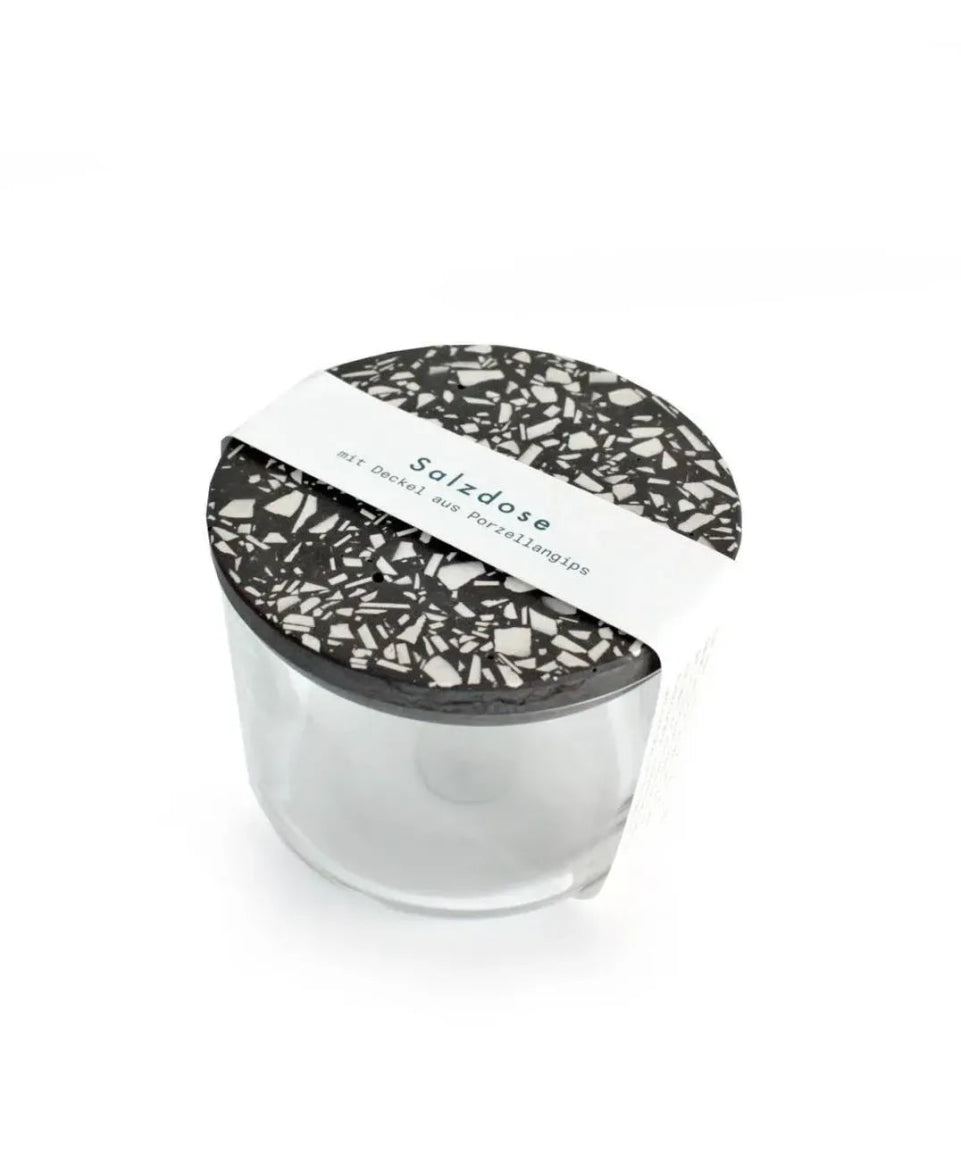 objet vague - Terrazzo Salzdose • Schwarz - Dose - ROSA ECK Concept Store