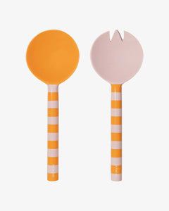 Octaevo - MEDITERRANEO Salatbesteck (2er-Set) • Orange/Rosa - ROSA ECK
