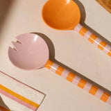 Octaevo - MEDITERRANEO Salatbesteck (2er-Set) • Orange/Rosa - ROSA ECK
