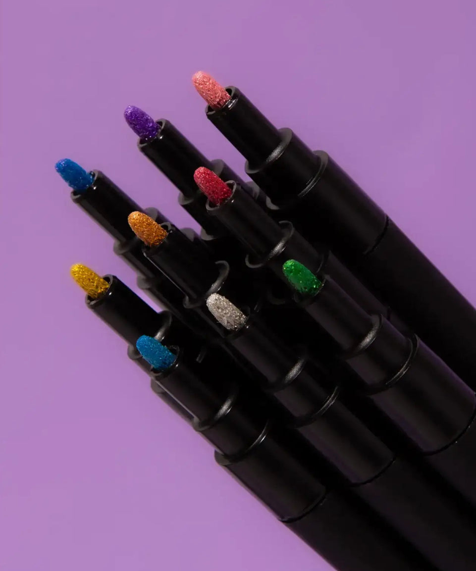 OMY - Mehrfarbige Filzstifte (9 Stück) • Glitzer - Filzstift - ROSA ECK Concept Store