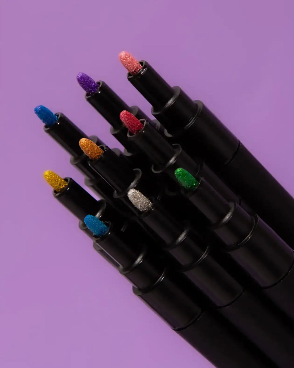 OMY - Mehrfarbige Filzstifte (9 Stück) • Glitzer - Filzstift - ROSA ECK Concept Store