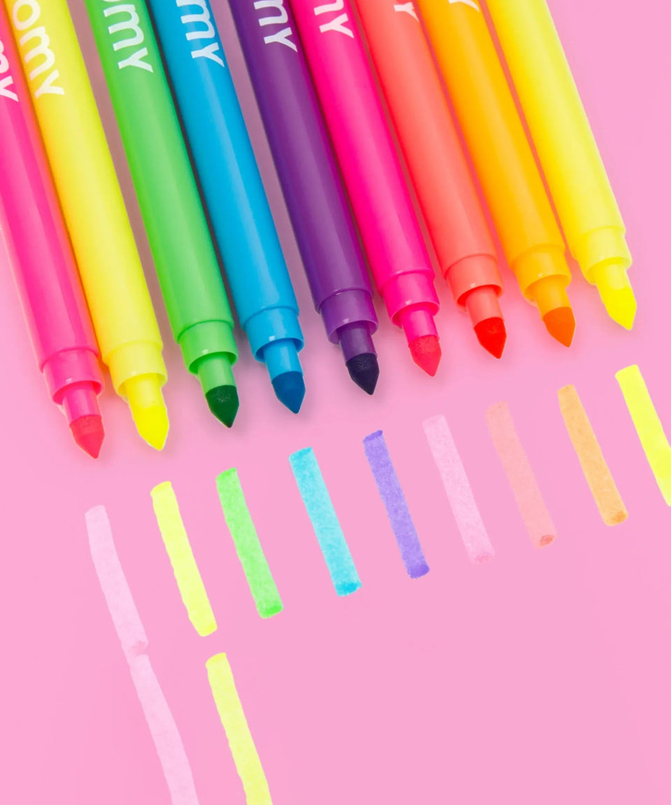 OMY - Mehrfarbige Filzstifte (9er - Set) • Fluoreszierend - Filzstift - ROSA ECK Concept Store