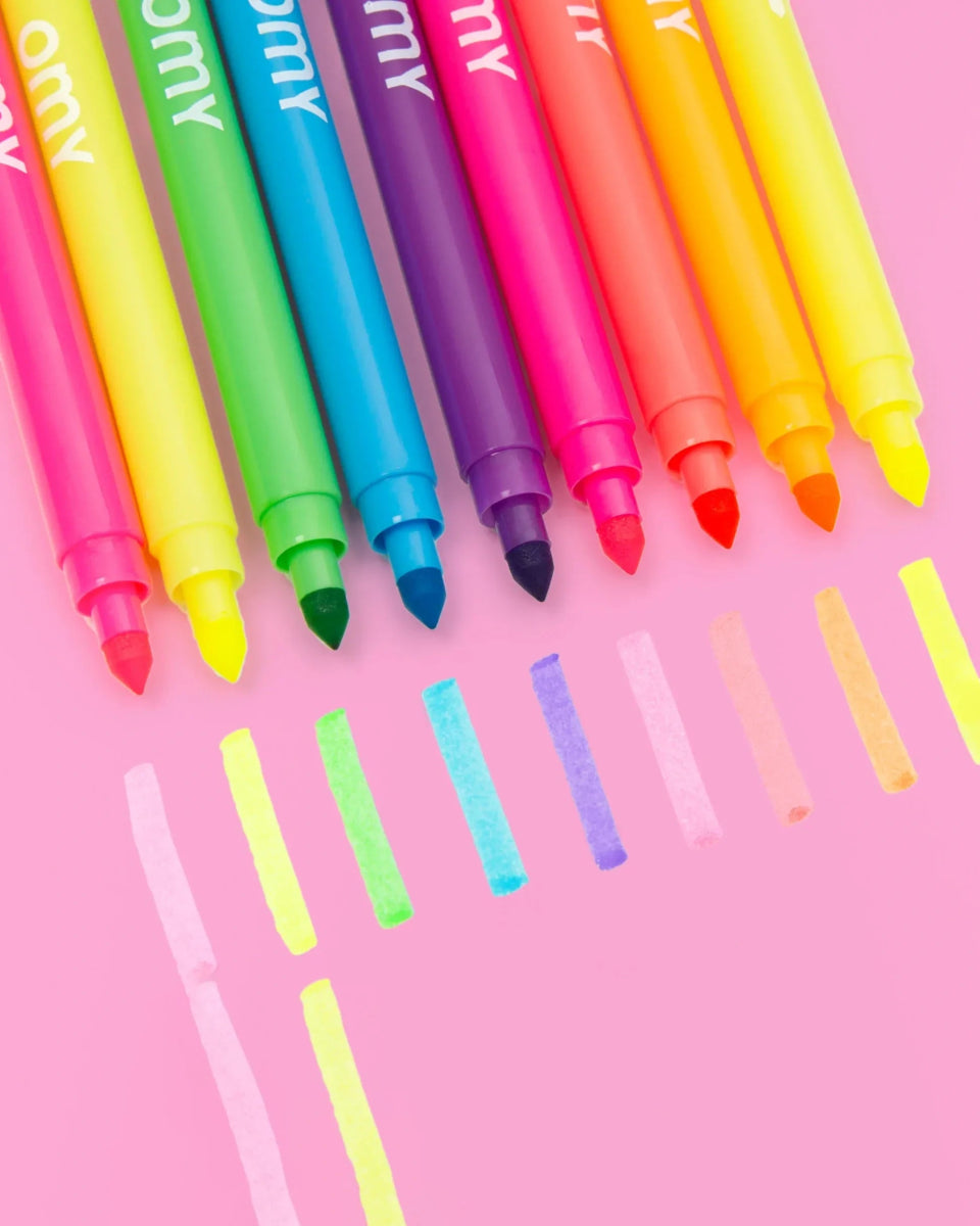 OMY - Mehrfarbige Filzstifte (9er - Set) • Fluoreszierend - Filzstift - ROSA ECK Concept Store