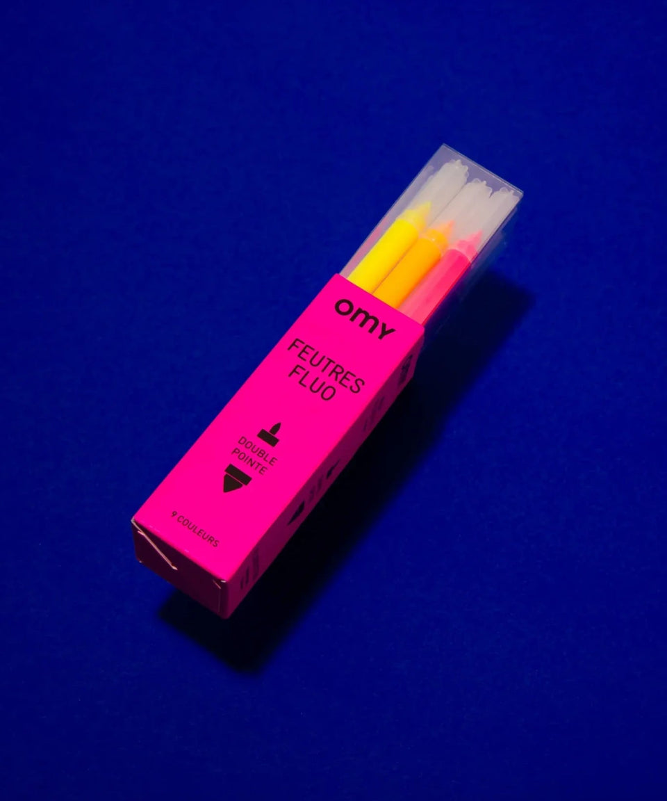 OMY - Mehrfarbige Filzstifte (9er - Set) • Fluoreszierend - Filzstift - ROSA ECK Concept Store