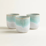 onomao - TRADITIONELL Becher (280 ml) Türkis Dipped - ROSA ECK - Türkis, ,