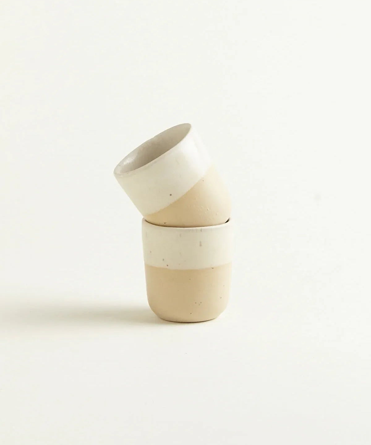 onomao - TRADITIONELL Espressobecher • Naturweiß Dipped - Espressotasse - ROSA ECK