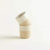 onomao - TRADITIONELL Espressobecher • Naturweiß Dipped - Espressotasse - ROSA ECK