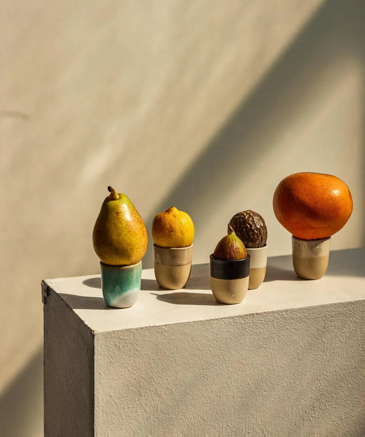 onomao - TRADITIONELL Espressobecher • Naturweiß Dipped - Espressotasse - ROSA ECK