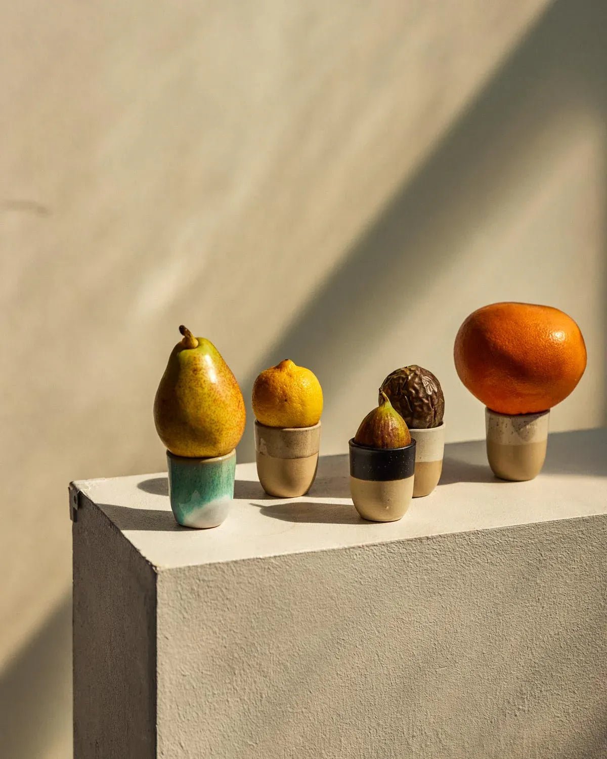 onomao - TRADITIONELL Espressobecher • Naturweiß Dipped - Espressotasse - ROSA ECK