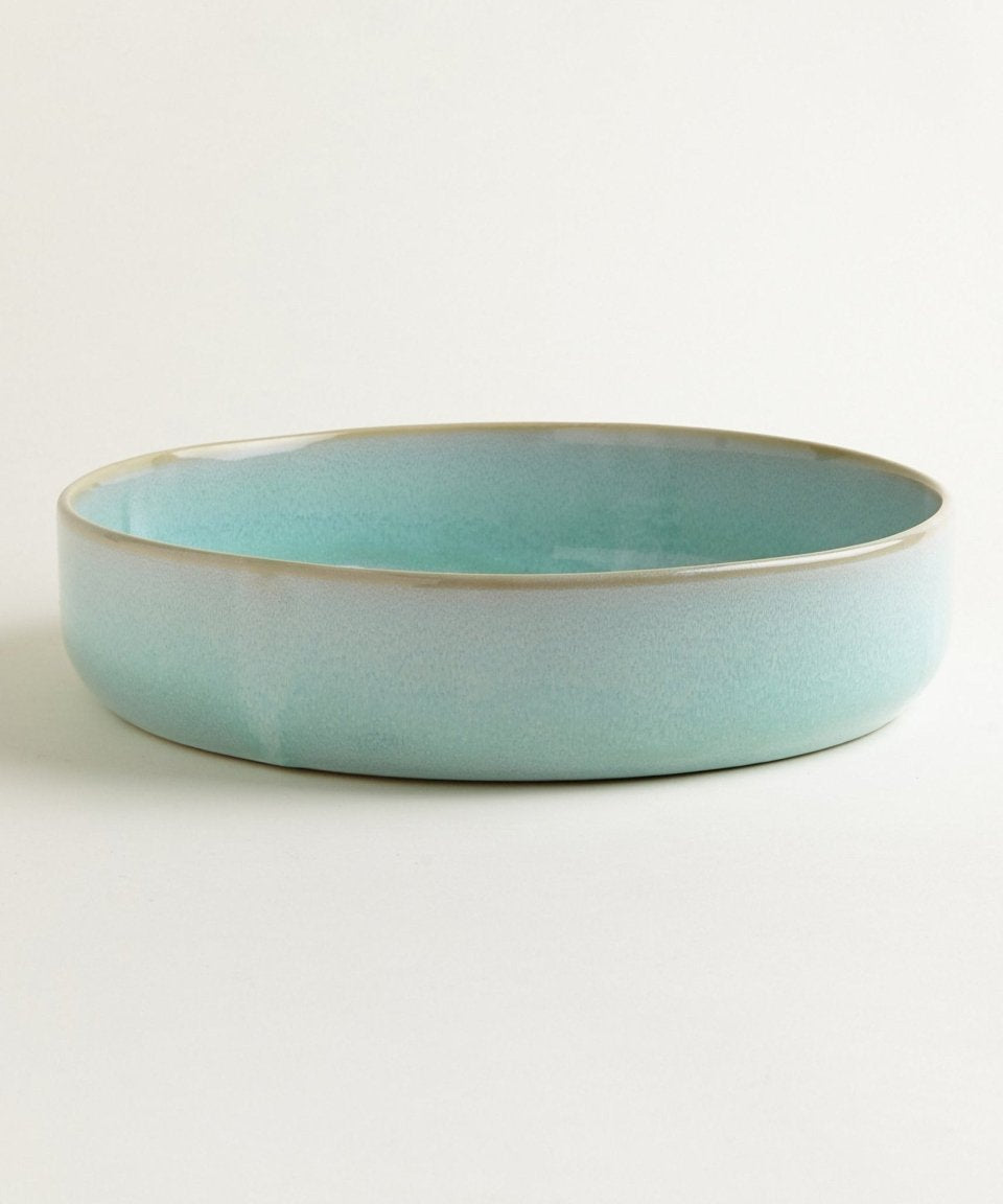 onomao - TRADITIONELL Große Schale (⌀ 30 cm) Türkis - ROSA ECK - Schüssel, Türkis,